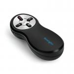 This photo features a sleek and modern black and chrome Kensington Wireless Presenter with a red laser. The pointer has a comfortable grip and is ready to enhance your presentations with its wireless capabilities.