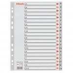 Esselte Polypropylene A-Z Indices A4 - Grey - Outer carton of 10 100112