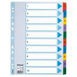 Esselte Mylar 1-10 Part Dividers A4 - Multi-Coloured - Outer carton of 10 100161