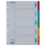 Esselte A4 1-5 Dividers, HD recycled Cardboard Blue/Multicolour - Outer carton of 20 100191