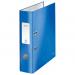 The picture shows a stack of 10 metallic blue Lever Arch Files from ACCO Brands. Each file has a WOW design on its spine and can hold A4-sized papers. The files have a width of 80mm, and they are arranged neatly in an outer carton.