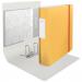 The picture shows a set of six ACCO Brands Lever Arch Files in a vibrant warm yellow color. Each file is designed with a 180° Active Cosy Lever Arch and has a width of 80mm. The outer carton showcases the brand name and product details. These files are available in A4 size and are perfect for organizing and storing important documents.