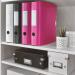 The photograph captures a vibrant pink ACCO Brands Lever Arch File from their Leitz 180° Active WOW collection. The file is A4 size and has a width of 75mm, making it perfect for storing a large amount of documents. The outer carton contains 5 of these stylish lever arch files, making it a convenient and colorful addition to any office or workspace. The sleek design and sturdy construction of these files make them a top choice for organizing and storing important papers.