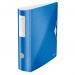 This photo shows a vibrant blue outer carton containing five ACCO Brands Lever Arch Files. Each file is a Leitz 180° Active WOW Lever Arch File, designed to hold A4 sized documents. The files have a thickness of 75mm and feature a lever arch for easy organization and retrieval of papers. The vibrant blue color adds a pop of color to your office space, while the sturdy outer carton keeps the files protected.