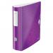 The photo captures the vibrant purple color of the ACCO Brands Lever Arch Files Leitz 180° Active WOW Lever Arch File. The file is designed to hold A4 size documents and features a 75mm spine for ample storage space. The outer carton holds five of these stylish files, making it a convenient option for organizing your office supplies. The sleek design and 180° lever arch mechanism add a touch of modernity to this practical filing solution.