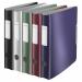 The photograph shows a stack of five vibrant ACCO Brands Lever Arch Files in assorted colors. Each file features the Leitz 180° Active Style design, with a curved spine for easy handling and a 60mm capacity to hold plenty of A4-sized documents. Made of sturdy polypropylene material, these lever arch files are durable and perfect for organizing important paperwork.