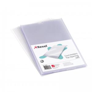 Rexel Nyrex Card Holder Open On Short Edge A5 Polypropylene Pack 25