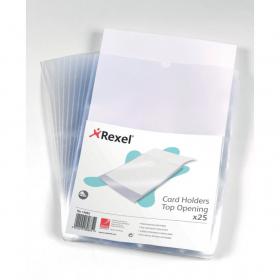 Rexel Card Holder Open On Short Edge A4 PP 30% pre-consumer recycled plastic (Pack 25) 12092