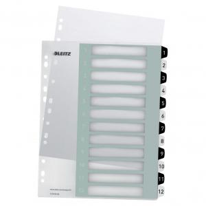 Leitz WOW Printable Index, Polypropylene, extra wide. Black and White.