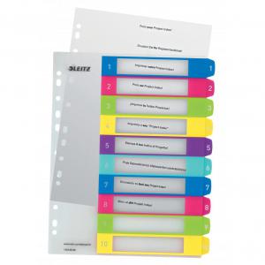 Leitz WOW Printable Index Polypropylene A4 1-10 Numerical Tabs
