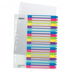 Leitz WOW Printable Index, Polypropylene, extra wide 1-20 premium