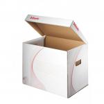 Esselte Standard Storage and Transportation Box Medium, top opening, integrated lid, White - Outer carton of 10 128911