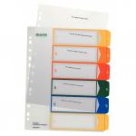 Leitz Printable Dividers, 1 to 6, A4+, Multi-Colour - Outer carton of 20 12920000