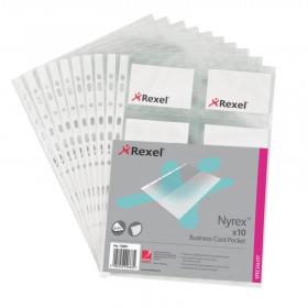 Rexel Nyrex™ Business Card Pockets A4 (Pack 10) - Outer carton of 10 13681