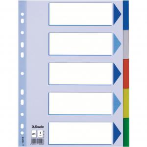 Esselte Divider A4 Polypropylene 5 Tabs Multicolour - Outer carton of