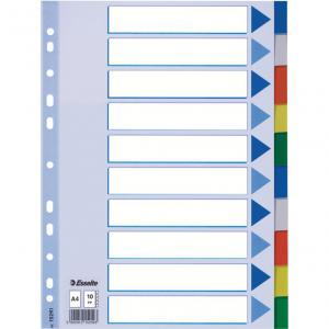 Esselte Divider A4 Polypropylene 10 Tabs Multicolour - Outer carton of