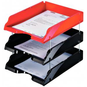 Esselte Transit Risers Letter Tray - Silver Pack of 4 - Outer carton