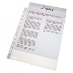 Esselte Punched Pocket, 30 A4 sheets, Transparent, Matte, 38 Micron Polypropylene (Pack 100) 16690