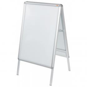 Nobo A1 A-Frame Pavement Display Board with Snap Frame, Aluminium Frame, Silver, Double Sided 1902206