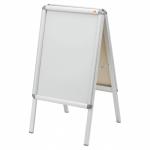 Nobo A2 A-Frame Pavement Display Board with Snap Frame, Aluminium Frame, Silver, Double Sided 1902207