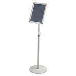 Nobo A4 Snap Frame Display with Height Adjustable Floor Stand, Aluminium Frame, Silver 1902383