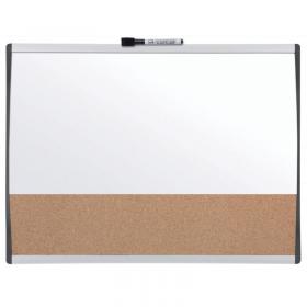 Nobo Small Magnetic Whiteboard with Cork Notice Board 585x430mm White 1903810