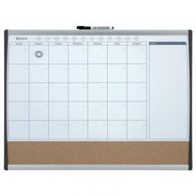 Nobo Small Magnetic Whiteboard Planner with Cork Notice Board 585x430mm White 1903813