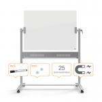 Nobo Glass Revolving Mobile Whiteboard Inc. Marker and Magnets, White, 1200 x 900mm, Double Sided Magnetic Glass 1903943