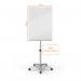 The ACCO Brands Flipchart Easel & Pads features a sleek, white Nobo Glass Flipchart Easel with dimensions of 1850 x 700mm. The easel is mobile and also functions as a magnetic whiteboard, allowing for easy note-taking and display during meetings or presentations.