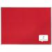 This photograph shows an eye-catching and practical red felt notice board from the ACCO Brands Noticeboards range. Measuring 1200x900mm, it features the Nobo Essence design and is perfect for displaying important messages or reminders.