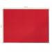 The picture shows a bright red felt notice board with the brand name Nobo Essence written on it in large white letters. The notice board measures 1200x900mm and features the ACCO Brands logo in the corner. The felt surface is smooth and clean, free of any pins or notes. The edges are neat and the board is mounted on a white wall.