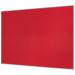 The photograph captures a large red felt notice board from ACCO Brands, with the dimensions of 1800x1200mm. The surface is adorned with the Nobo Essence design, featuring a sleek and smooth texture. The edges are neatly framed with a silver aluminum border, giving it a modern and professional look. Various notes, papers, and reminders can be seen pinned onto the board, showcasing its functionality. The vibrant red color adds a pop of boldness to any room or office space.