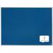 The picture shows a sleek and modern blue felt notice board from the ACCO Brands Noticeboards Nobo Essence collection. Measuring 1200x900mm, the board is large enough to display important messages and notices. The felt surface provides a soft and stylish backdrop for pinning notes and photos. The board is surrounded by a slim, silver frame for a professional touch. Perfect for any office or home setting, this notice board is both functional and visually appealing.