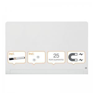 Nobo Impression Pro Glass Magnetic Whiteboard concealed pen tray