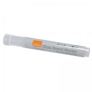 Nobo Glass Whiteboard Markers White Pack 4 1905323