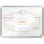 The picture features a sleek, premium whiteboard from ACCO Brands. The durable enamel surface is enhanced with a magnetic backing and aluminum trim. Its EU Ecolabel certification ensures eco-friendly manufacturing.