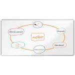 This photo captures a sleek, high-quality whiteboard from ACCO Brands. The board is 2000x1000mm with an aluminium trim and is EU Ecolabel certified. The smooth, glossy enamel surface is perfect for writing and displaying important information.