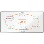 The photo shows a sleek and modern whiteboard measuring 1800x900mm with an aluminum trim. The EU Ecolabel certification adds to its eco-friendly appeal. The high quality steel surface and strong magnetic feature make it ideal for any workspace.
