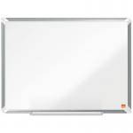 In the photo, you can see a sleek and professional ACCO Brands Drywipe Board, specifically the Nobo Premium Plus Melamine Whiteboard. Its dimensions measure 600x450mm, making it a compact yet practical option for any workspace. The board has a white surface, perfect for writing and erasing with drywipe markers. The melamine material adds durability and a smooth writing experience. Overall, this whiteboard exudes a clean and organized look, ideal for any office or classroom setting.