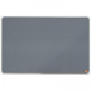 Nobo Premium Plus Felt Notice Board 900x600mm Grey 1915195