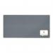 The photograph captures a large grey felt notice board from ACCO Brands Noticeboards Nobo Premium Plus. The board measures 2400x1200mm and is mounted on a wall. The felt fabric is smooth and evenly colored, with no noticeable wear or discoloration. A silver aluminum frame surrounds the board, providing a sleek and modern look. Several colorful flyers and notes are pinned to the board, displaying important information. The overall appearance is professional and well-organized, making it a great addition to any office or workspace.