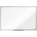 The picture shows a sleek and professional-looking whiteboard with a smooth melamine surface. It measures 900x600mm, making it a convenient size for various uses. The brand name Nobo Essence is printed in the top right corner, adding a touch of sophistication. The crisp white surface is perfect for writing and erasing with ease, allowing for effortless organization and brainstorming. A sturdy and reliable ACCO Brands product, this whiteboard is a practical addition to any office or workspace.