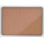 Nobo Premium Plus Cork Lockable Notice Board 8xA4 Sliding 1915331