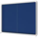 Nobo Premium Plus Felt Lockable Notice Board 18xA4 Blue Sliding 1915334