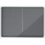 Nobo Premium Plus Felt Lockable Notice Board 18xA4 Grey Sliding 1915338