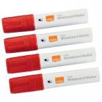 Nobo Glide Whiteboard Pens Large Chisel Tip 4 Pack Red 1915390