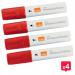 Nobo Glide Whiteboard Pens Large Chisel Tip 4 Pack Red 1915390