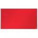 The picture shows a red, wide-screen felt notice board made by ACCO Brands. The board measures 890x500mm and is from the Nobo Impression Pro line.