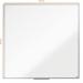 The photograph shows a sleek and modern whiteboard from ACCO Brands. The whiteboard is made of high-quality melamine material and has a smooth surface, perfect for writing and erasing. Measuring 1200x1200mm, it is large enough to accommodate extensive notes and ideas. The minimalist design of the board makes it suitable for any workspace or classroom setting. The vibrant white color of the board creates a clean and professional aesthetic.