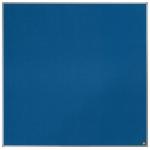 In the photograph, the ACCO Brands Noticeboards Nobo Essence Felt Notice Board can be seen in a vibrant shade of blue measuring 1200x1200mm. The soft, textured surface of the board is made of felt material, creating a visually appealing and functional display. The edges of the board are framed with a sleek metal border, giving it a modern look. Attached to a wall, this practical and stylish notice board is perfect for sharing important information in any setting.